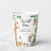 Gobelets En Papier Wild One Jungle Safari Anniversaire (Verso)