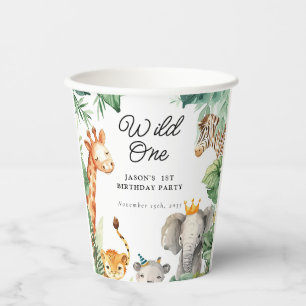 Gobelets En Papier Wild One Jungle Safari Anniversaire