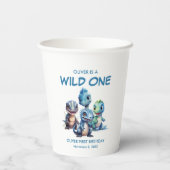 Gobelets En Papier Wild One mignonne Dinosaur Première fête d'anniver (Verso)