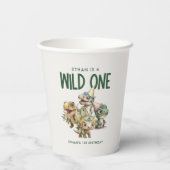 Gobelets En Papier Wild One mignonne Dinosaur Première fête d'anniver (Verso)