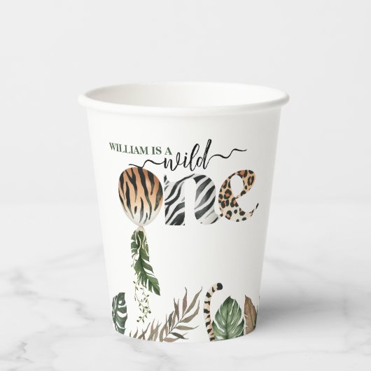 Gobelets En Papier Wild One moderne genre Neutre 1er anniversaire (Recto)