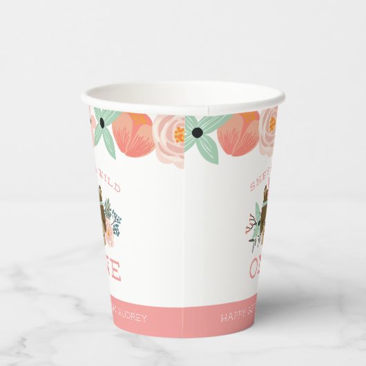Gobelets En Papier Wild One Personnalisé Premier Anniversaire (Droite)