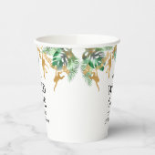 Gobelets En Papier Wild One Safari 1er Anniversaire Vert Or Blanc (Gauche)