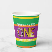 Gobelets En Papier Wild One Safari 1ère fête d'anniversaire Enfants (Verso)