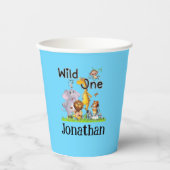 Gobelets En Papier Wild One Safari Animaux 1er Anniversaire dessin an (Recto)