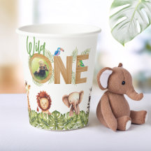 Wild One Safari Animaux Bois Photo Premier anniver