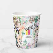 Gobelets En Papier Wild ONE' Safari Animaux Cool 1er anniversaire (Verso)