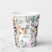 Gobelets En Papier Wild ONE' Safari Animaux Cool 1er anniversaire (Recto)