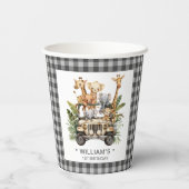 Gobelets En Papier Wild One Safari Jungle 1er premier anniversaire (Verso)