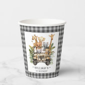 Gobelets En Papier Wild One Safari Jungle 1er premier anniversaire (Recto)