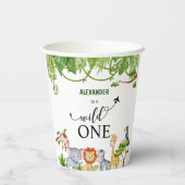 Gobelets En Papier Wild One Safari Jungle Anniversaire (Verso)