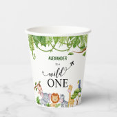 Gobelets En Papier Wild One Safari Jungle Anniversaire (Recto)