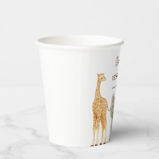 Gobelets En Papier Wild One Safari Thème Premier Anniversaire (Droite)