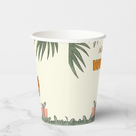 Gobelets En Papier Wild One Tiger Jungle 1er anniversaire (Droite)