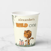 Gobelets En Papier Wild One Tiger Jungle 1er anniversaire (Recto)