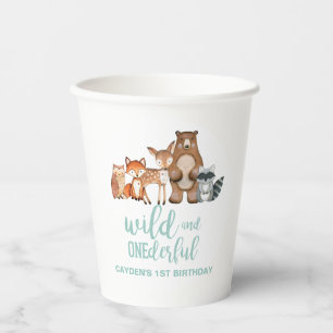 Gobelets En Papier Wild One Woodland Animal Birbtree Premier annivers