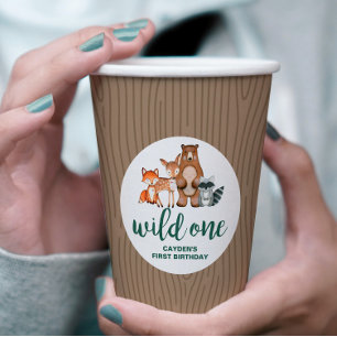 Gobelets En Papier Wild One Woodland Animal Birbtree Premier annivers