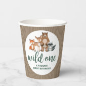 Gobelets En Papier Wild One Woodland Animal Birbtree Premier annivers (Recto)
