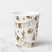 Gobelets En Papier Wild West Boy Première Rodéo 1ère fête d'anniversa (Verso)