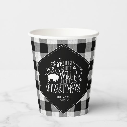Gobelets En Papier Wild Wonderful Christmas Black Buffalo Plaid ID604 (Verso)