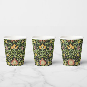 Gobelets En Papier William Morris Conception botanique florale persan