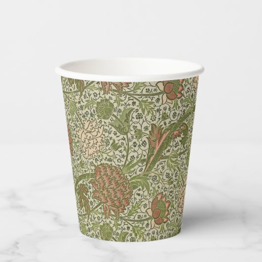 Gobelets En Papier William Morris Cray Fleur de Sage Floral Botanique (Recto)
