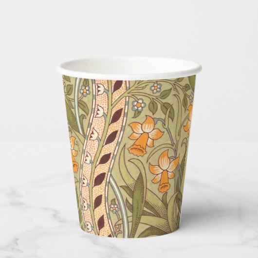 Gobelets En Papier William Morris Daffodil Garden Flower Classic Bota (Verso)