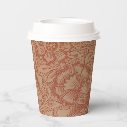 Gobelets En Papier William Morris Fleur de pavot rose Floral (Verso)