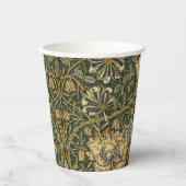 Gobelets En Papier William Morris Honeysuckle Vert Floral (Recto)