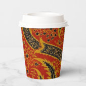 Gobelets En Papier William Morris Inde Floral rouge (Verso)