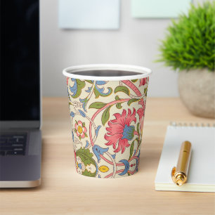 Gobelets En Papier William Morris Lodden Motif Floral Pastel