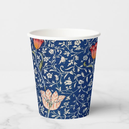 Gobelets En Papier William Morris Medway Floral bleu (Recto)