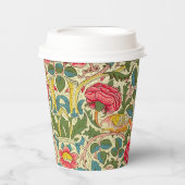 Gobelets En Papier William Morris Rose Floral Chintz rose (Recto)