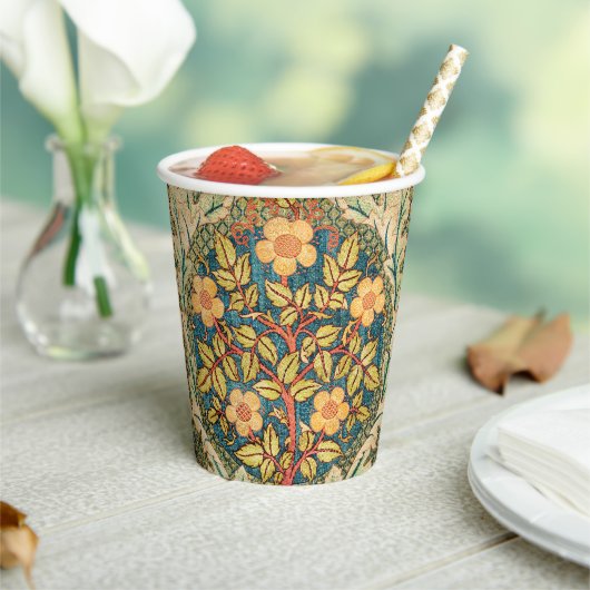 Gobelets En Papier William Morris Rose Wreath (Insitu)