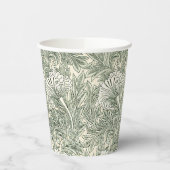 Gobelets En Papier William Morris tulip fond textile vert (Gauche)