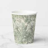 Gobelets En Papier William Morris tulip fond textile vert (Droite)