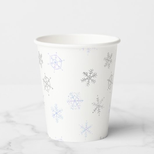 Gobelets En Papier Winderland Wonderland Baby shower de flocon de nei (Verso)