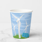 Gobelets En Papier Windmills et cellules solaires (Verso)