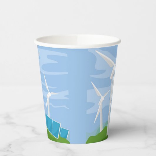 Gobelets En Papier Windmills et cellules solaires (Gauche)