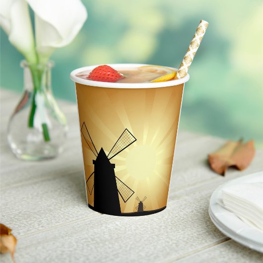 Gobelets En Papier Windmills Sunrise