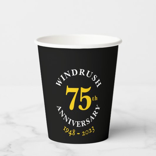 Gobelets En Papier Windrush 75e anniversaire (Verso)