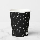 Gobelets En Papier Winking Happy White Cat Walking on Piano Notes (Droite)