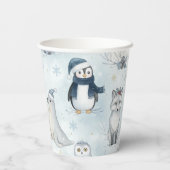 Gobelets En Papier Winter Arctic Animals Cute Penguin & Polar Bear (Verso)