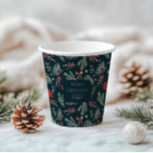 Gobelets En Papier Winter Botanicals | Monogram Christmas