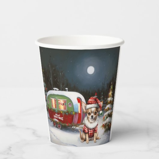 Gobelets En Papier Winter Chihuahua Caravan Christmas Adventure (Verso)