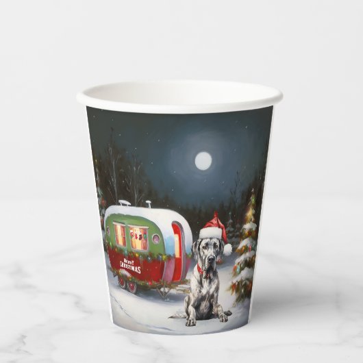 Gobelets En Papier Winter Great Dane Caravan Christmas Adventure (Recto)