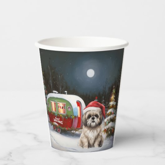 Gobelets En Papier Winter Havanese Caravan Christmas Adventure (Recto)