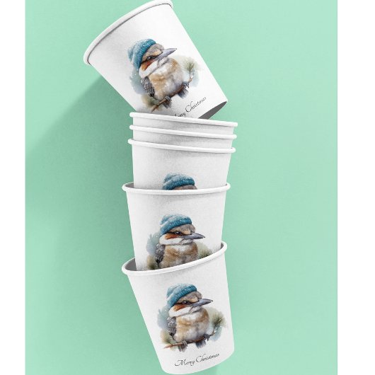 Gobelets En Papier Winter Kookaburra Wishes, custom