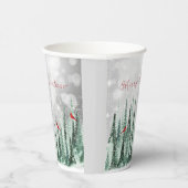 Gobelets En Papier Winter Pine Trees Christmas Red Cardinals (Droite)