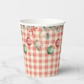 Gobelets En Papier Winter Red Christmas gingham with ornaments (Droite)